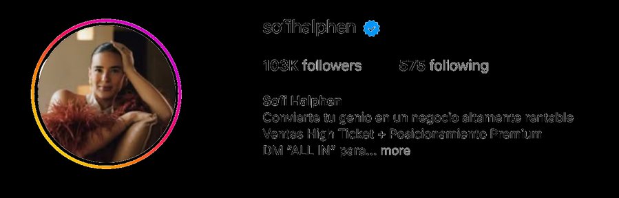 Perfil de Instagram de Sofi Halphen